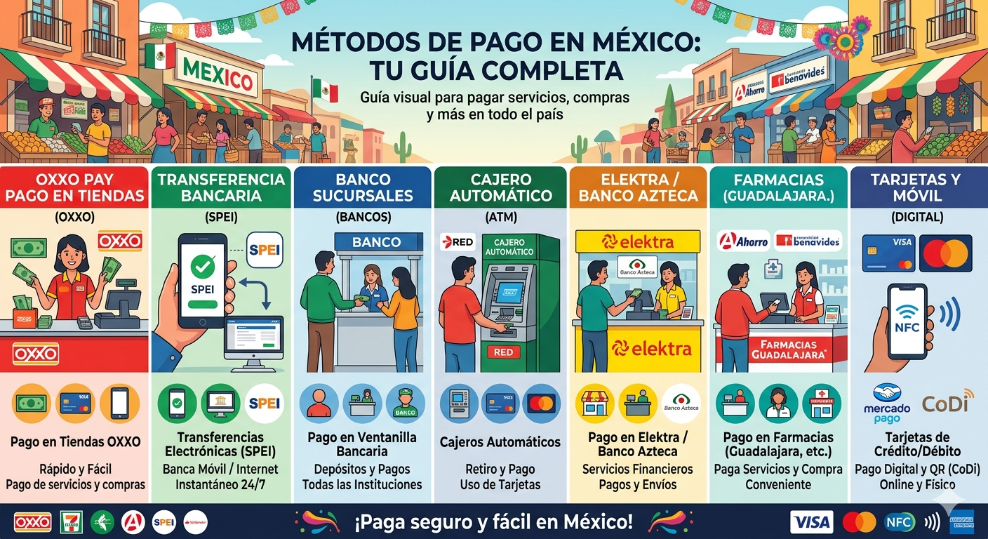 Métodos de pago disponibles
